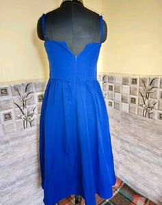Vibrant Blue Fit &amp; Flare Midi Dress