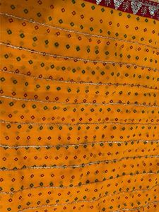 Vibrant Yellow Bandhani Saree with Sequins