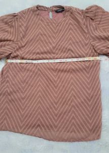 Chic Chevron Puff Sleeve Top