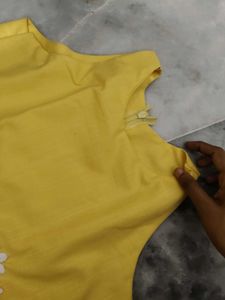 Elegant Yellow embroidered dress