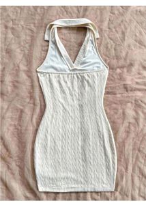 short mini bodycon halter neck one piece