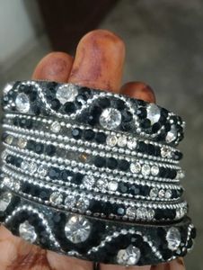 Sparkling Beaded Bangle Set