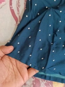Teal Polka Dot Sleeveless Top