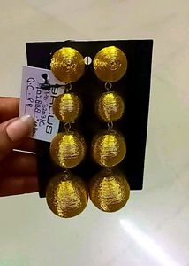 Gold Ball Drop Earrings