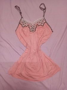 Pretty Pink Lace Trim Camisole