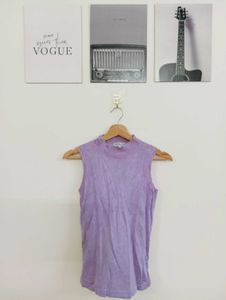 Lilac Mock Neck Sleeveless Top
