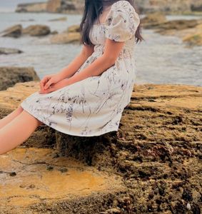 Floral Smocked Square Neck Dress