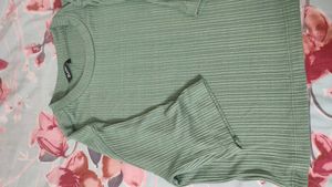 Ribbed Green Cropped Top