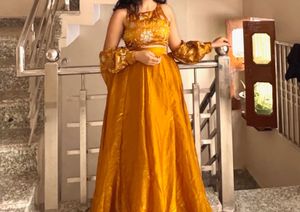 Designer Mustard Yellow Lehenga Choli Set