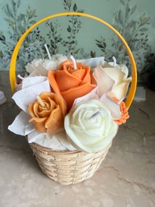Rose Flower Basket Candles