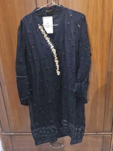 Agha Noor Black Embellished Kurta