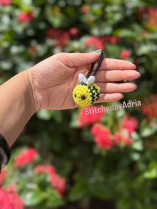 Crocheted Bee Keychain or bag Charm