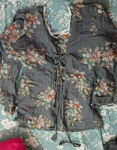 Elegant Floral Print corset Kurti short