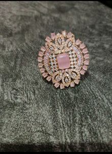 Stunning Rose Gold Ring with Pink Stone
