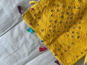 Vibrant Yellow Embroidered Purse