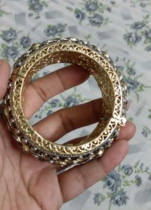 Exquisite Bangle with White Stones &amp; Blue Accents