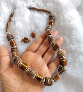 Bohemian Beaded Necklace and Earring Set
