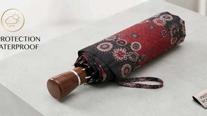 Compact Floral Print Umbrella