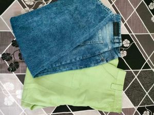 Stylish Blue Jeans & Green Pants