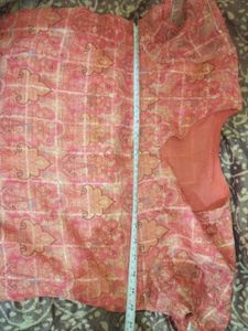 Elegant Pink Kurta with Golden Print