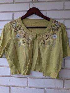 Embellished Cropped Cardigan- minor fabric marks