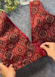 Red Paisley Print Top