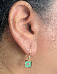 Chic Mint Square Earrings SS925 gold.plated