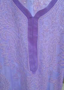 Lavender Chikankari Kurti
