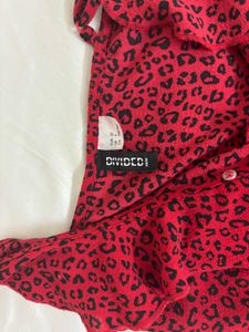 Red Leopard Print Mini Dress