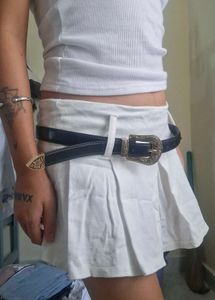 🏖Y2k  Plated White Skort