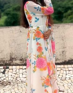 Floral Print Kurta Set with Jacket