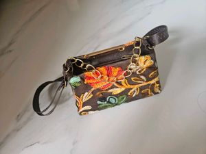 Embroidered Crossbody Bag( never used)