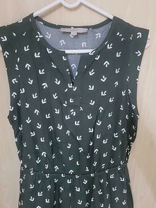 Chic Sleeveless Green Printed Dress Never worn