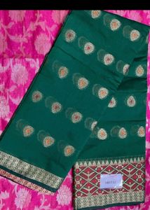 Banarsi Silk Saree New With Unstitched Blouse