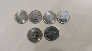 One And Two Rupees Coins 75 Years Independence