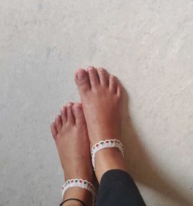 Beaded Anklets - Red &amp; Green