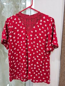 Red Floral Top