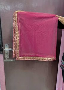 Elegant Maroon Velvet suit and Duppata