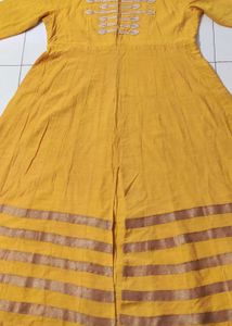 Yellow Embroidered Anarkali Kurta