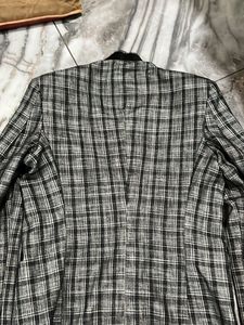 Men's Classic Plaid Band Collar Jacket