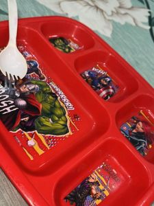 Avengers Divided Kids Meal Tray with spoon