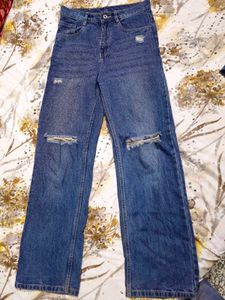 Flared Blue Denim Jeans