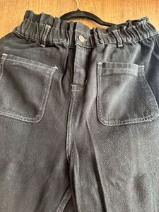 Black Elastic Waist Jeans