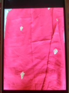 Red Saree with Embroidered Flower