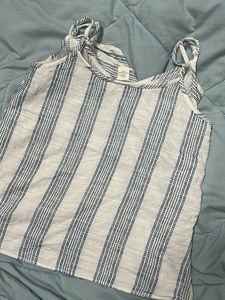 Chic Striped Ruffle Tank Top