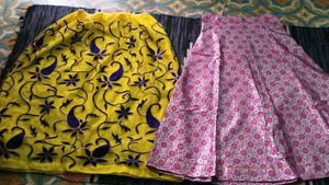 Vibrant Ethnic Skirts - Yellow & Pink Floral
