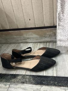 Black Glitter Flats