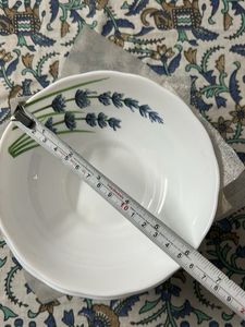 Lavender Design White Bowl