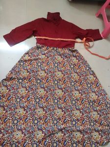 M Size Printed Maxi Dress