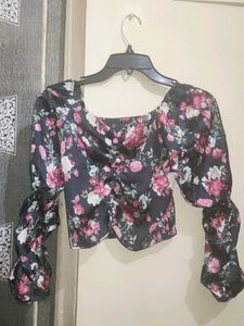 Floral Print Puff Sleeve Top